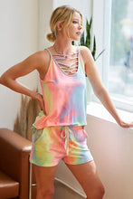 Load image into Gallery viewer, Dye French Terry Casual Shorts tie waist front