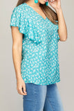 Nuvi Apparel V neck top with wing sleeve