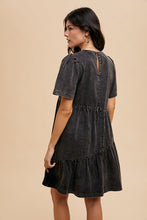 Load image into Gallery viewer, Annie Wear Mineral Washed Round Neck Short Sleeve Denim Dress