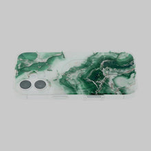 Load image into Gallery viewer, IPhone 16, Green And White With Silver And Gold Leaf Accents, 20F185PH006