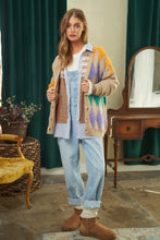 Load image into Gallery viewer, Davi &amp; Dani Plush Argyle Button Front Loose Fit Knit Cardigan