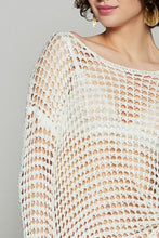 Load image into Gallery viewer, POL Side Slit Openwork Long Sleeve Knit Cover Up