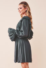 Load image into Gallery viewer, One and Only Collective Inc RUFFLE SURPLICE TIED MINI DRESS