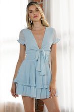 Load image into Gallery viewer, One and Only Collective Inc V Neck Tiered Mini Romper