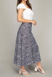 Nuvi Apparel Floral midi skirt with slit