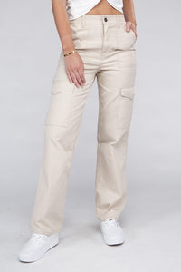 Ambiance Apparel Everyday Wear Elastic-Waist Cargo Pants