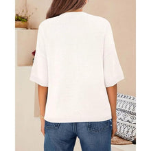 Load image into Gallery viewer, Short Sleeve Button Up Y2k Crew Neck Lightweight Knit Shirt, Medium, 8G-189T001