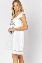 Load image into Gallery viewer, Davi &amp; Dani EMBROIDERED SQUARE NECK MINI DRESS