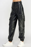 Sweet Generis RELAXED VEGAN LEATHER CARGO PANTS