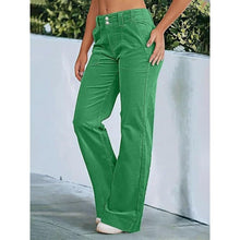 Load image into Gallery viewer, Mid Waist Dress Flare Straight Leg Corduroy Jeans, Small, 22F-196B003