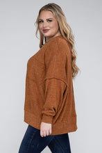 Load image into Gallery viewer, ZENANA Plus Brushed Melange Drop Shoulder Sweater