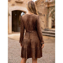 Load image into Gallery viewer, Velvet Long Sleeve V Neck Dress, Size Medium, 15G-136D001