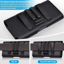Load image into Gallery viewer, Leather Phone Holster Strong Metal Belt Clip And Card Holder, 20G184PH033