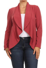 Load image into Gallery viewer, Moa Collection Plus Casual Solid open front jacket blazer