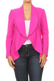 Moa Collection Plus Casual Solid open front jacket blazer