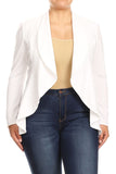 Moa Collection Plus Casual Solid open front jacket blazer