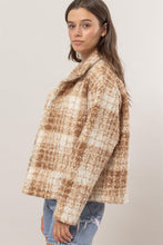 Load image into Gallery viewer, HYFVE Plaid Collared Neck Boucle Jacket with Pockets