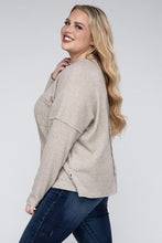 Load image into Gallery viewer, ZENANA Plus Ribbed Brushed Melange Hacci Sweater