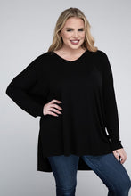 Load image into Gallery viewer, ZENANA Plus Dolman Sleeve V-Neck Side Slit Hi-Low Hem Top