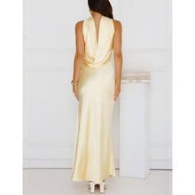 Load image into Gallery viewer, Satin Strapless Elegant Silk Backless Halter Neck Dresses, XL, 4N-149D007