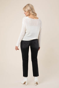 Lilou Variegated rib V neck sweater