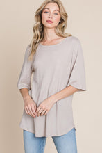 Load image into Gallery viewer, BOMBOM Round Neck Waffle Knit T-Shirt