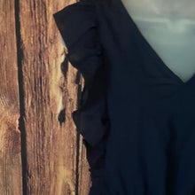 Load image into Gallery viewer, Elegant Navy Ruffle Dress, Medium, 1JJ-128D010