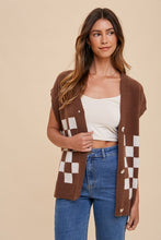 Load image into Gallery viewer, Annie Wear Checkered Button Down Short Sleeve Cardigan