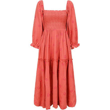 Load image into Gallery viewer, Long Sleeve Square Neck Embroidered Maxi Dress, SMALL, 15D161D006
