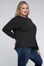 Load image into Gallery viewer, ZENANA Plus Ribbed Brushed Melange Hacci Sweater