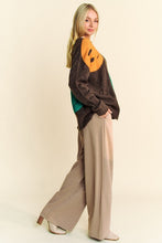 Load image into Gallery viewer, Davi &amp; Dani Contrast Smile Round Neck Oversize Sweater