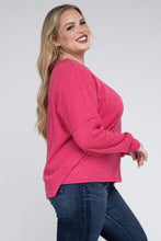 Load image into Gallery viewer, ZENANA Plus Ribbed Brushed Melange Hacci Sweater