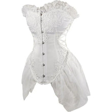 Load image into Gallery viewer, White Sexy Corset Bustier Dress, SMALL, 15A-163T006