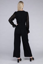 Load image into Gallery viewer, Nuvi Apparel Sheer sleeve and Wide leg Jumpsuit