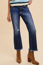 Load image into Gallery viewer, Annie Wear Distressed Raw Hem Straight Leg Cropped Jeans