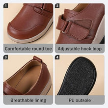 Load image into Gallery viewer, Leather Wedge Rocker Loafers with Adjustable Hook Loop, SIZE 6.5, 12B156S010