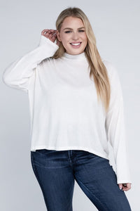 Ambiance Apparel Plus Drop Shoulder Long Sleeve Top