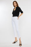 Kan Can USA High Rise Hem Detail Ankle Skinny Jeans - KC7267WT