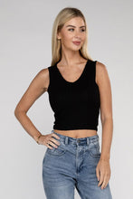 Load image into Gallery viewer, ZENANA Ribbed Scoop Neck Cropped Sleeveless Top