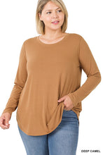 Load image into Gallery viewer, ZENANA Plus Long Sleeve Round Neck Round Hem Top