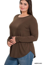 Load image into Gallery viewer, ZENANA Plus Long Sleeve Round Neck Round Hem Top