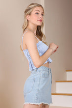 Load image into Gallery viewer, Lilou Blue gingham tank top