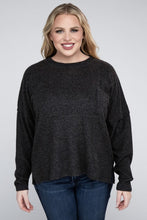 Load image into Gallery viewer, ZENANA Plus Ribbed Brushed Melange Hacci Sweater