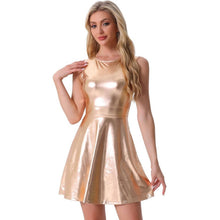 Load image into Gallery viewer, Metallic Sleeveless High Waist Holographic Dress, LARGE, 4J-167D001