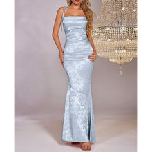 Load image into Gallery viewer, Satin Bodycon Spaghetti Strap Cowl Neck Dress, LARGE, 3C-147D001