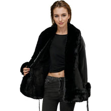 Load image into Gallery viewer, Thick Faux Fur, Faux Fur Leather Jacket Women , 2X, 20A-196T007