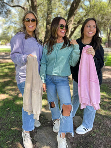 ONE ELEVEN NORTH Elliott Exposed Seam Sweatshirt in Five Colors