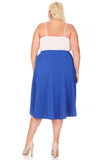 Moa Collection Solid high waisted, A-line, midi skirt