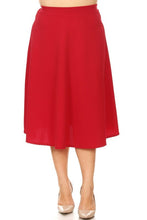 Load image into Gallery viewer, Moa Collection Solid high waisted, A-line, midi skirt