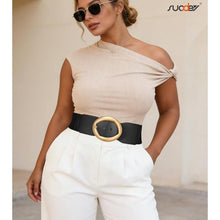 Load image into Gallery viewer, Oval Buckle Thick Elastic Belt 3" Width, 15F-193H001